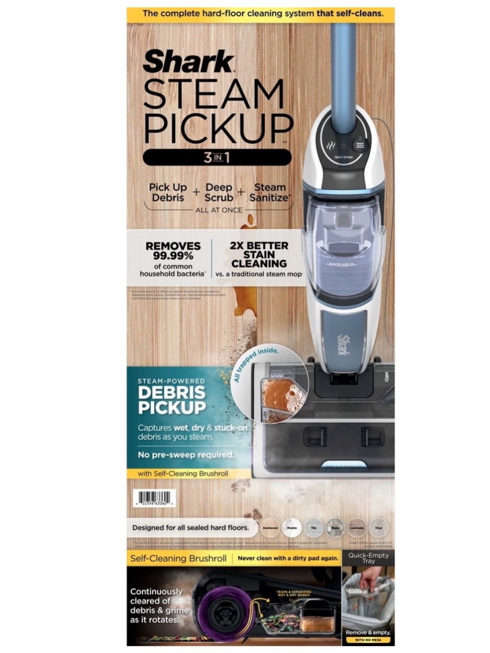 Shark Steam Pickup 3-in-1 Steam Mop - Gray/Blue